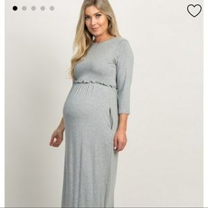 Gray Maternity Maxi Dress